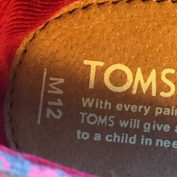 TOMS Classics Red Snowflake slip on Men ,Size 12, - Picture 4 of 4